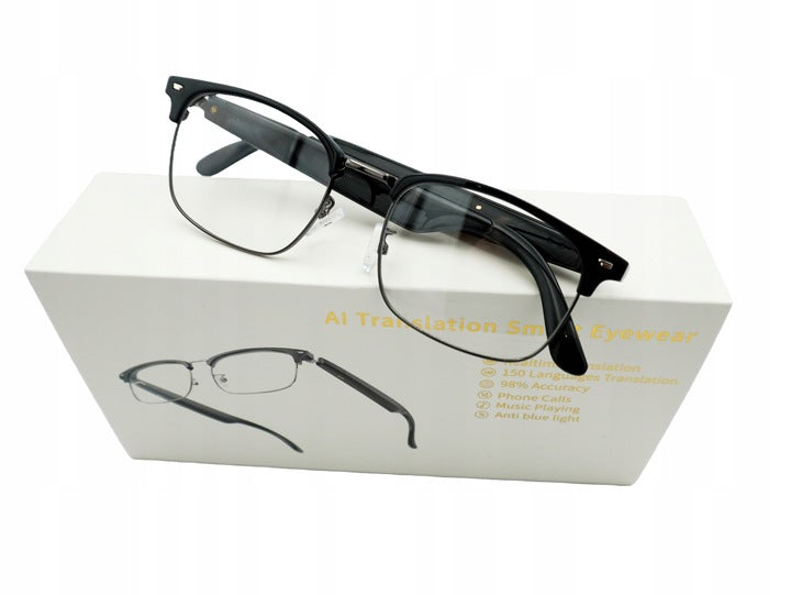 Inteligentne okulary AI z wbudowanym inteligentnym tłumaczem audio Bluetooth